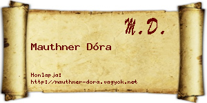 Mauthner Dóra névjegykártya